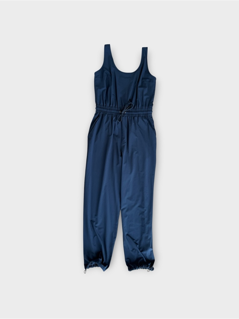 EUC Abercrombie & Fitch Navy Traveller Drawstring Waist Jumpsuit | Medium